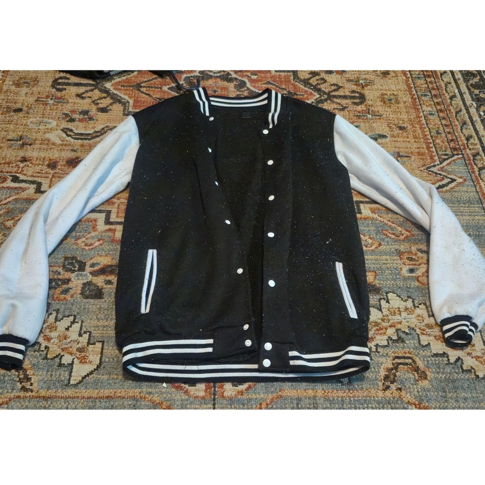 Jesus Is My Savior Not My Religion Varsity Jacket Black White Snap Button Mens